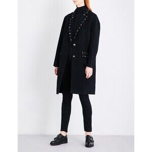 The Kooples Women's Long Sleeve Studded Wool Coat In Black Size 34 $900